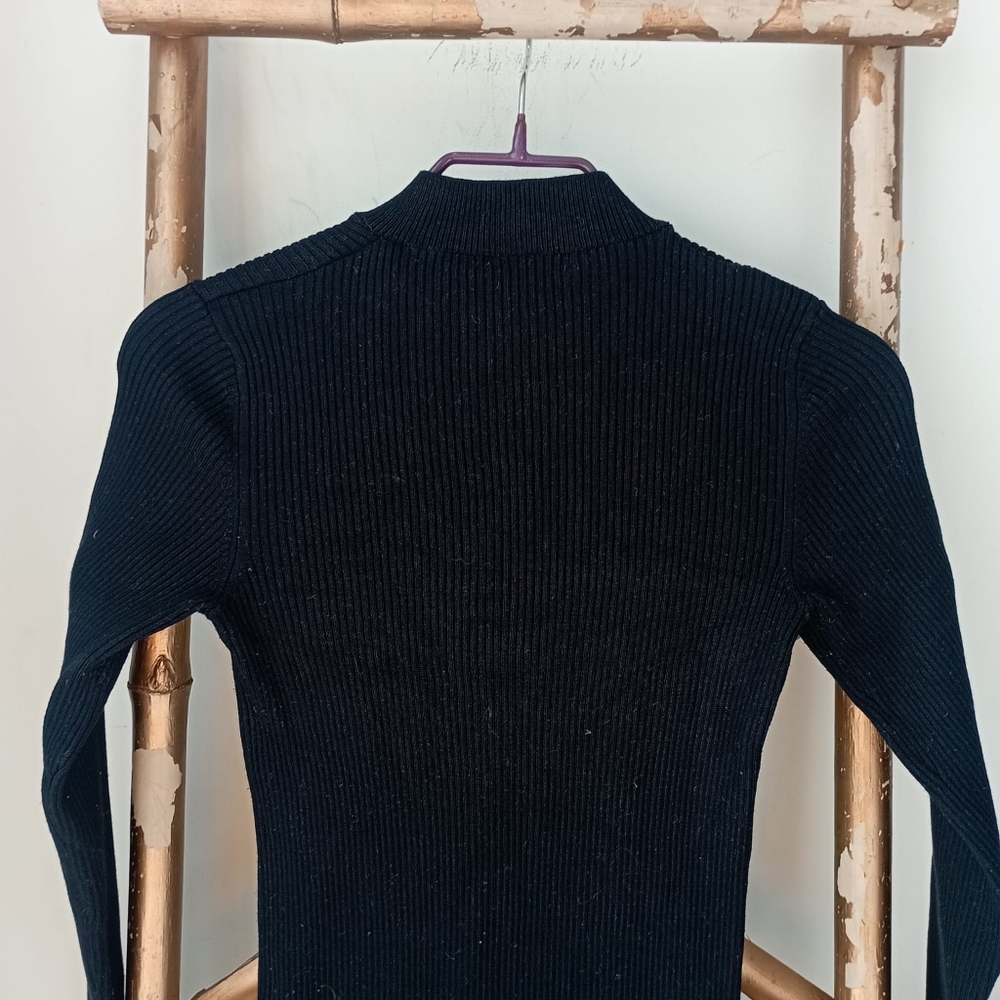 Bershka Minimalist Black Ribbed Dress - Picture 12 of 12